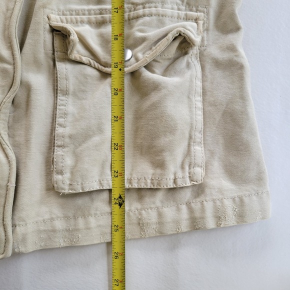 Womens Free People Seize The Day Button Zip-up Khaki Military Jacket Army M Boho - Picture 8 of 11